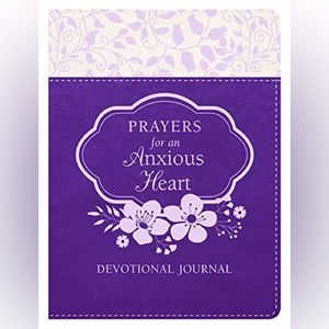 Prayers for an anxious heart devotional journal, burgundy cover